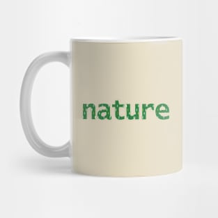 Nature Typography Green Text with Trees Mug